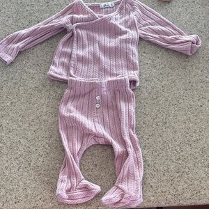 Dusty Pink Knit Baby Two-Piece Set